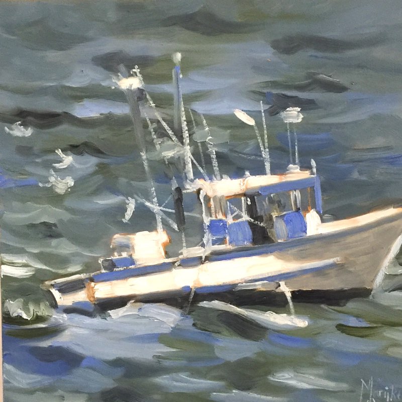 Patonga Trawler  oil 30 x 30 SOLD