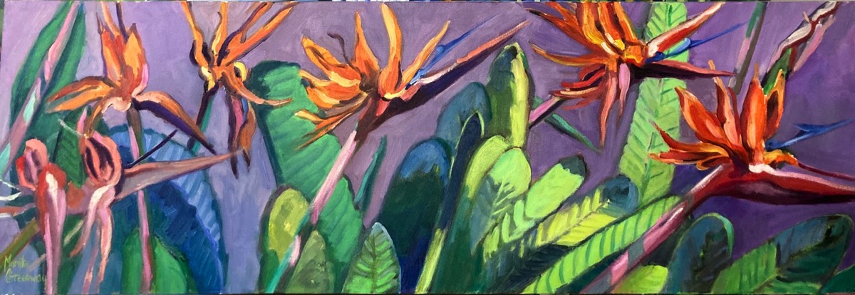 Strelitzia race<>41x122 oil $1500
